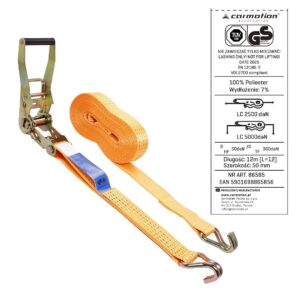 Ratchet tie down strap, 50 mm, max 5000 kg, 12 m - Image 4