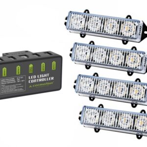 Warning lamps 12V 16W, set of 4 with controller and wired remote control - Image 2