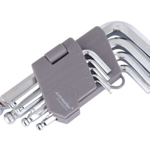 Šešiakampiai raktai, spherical, 130mm, sizes 1.5 - 10mm, 9 vnt