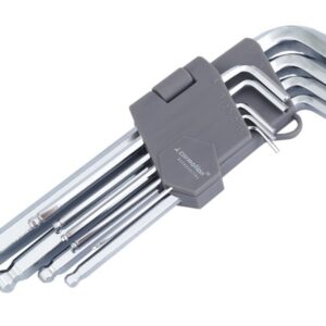 Šešiakampiai raktai, spherical, 180mm, sizes 1.5 - 10mm, 9 vnt