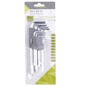 Šešiakampiai raktai, spherical, 180mm, sizes 1.5 - 10mm, 9 vnt - Image 2