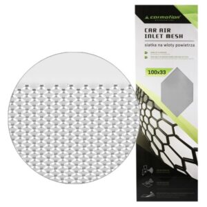 Aliuminis automobilio oro paėmimo tinklelis 2x4 mm, honeycomb, sheet 100x33 cm, silver