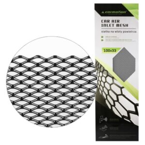 Aliuminis automobilio oro paėmimo tinklelis 7x12 mm, rhombus, sheet 100x33 cm, black