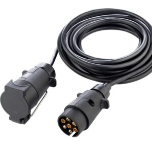 Trailer power cable with plug and 7-pin socket, 5 m long - Image 2