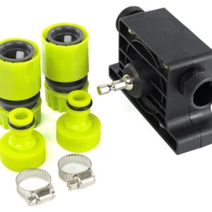 Drill-driven pump, 3/4" connections + 1/2" adapters & 2 worm drive hose clamps - Image 2