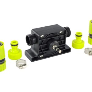 Drill-driven pump, 3/4" connections + 1/2" adapters & 2 worm drive hose clamps - Image 3