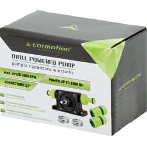 Drill-driven pump, 3/4" connections + 1/2" adapters & 2 worm drive hose clamps - Image 4