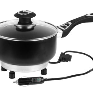 Automobilinis kelioninis elektrinis puodas, 180 mm, 24V 250W su dangčiu