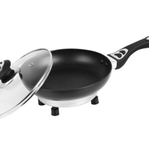 Automobilinė kelioninė elektrinė keptuvė 200 mm, 12V 150W su dangčiu - Image 2