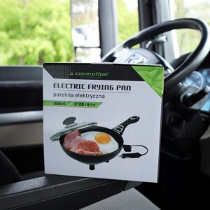 Automobilinė kelioninė elektrinė keptuvė 200 mm, 24V 250W su dangčiu - Image 5