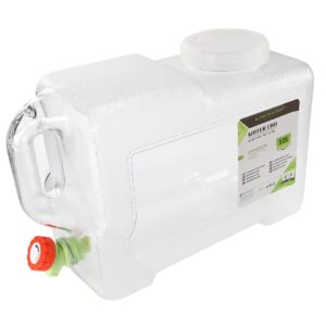 Vandens kanistras 12L with plastic valve, transparent