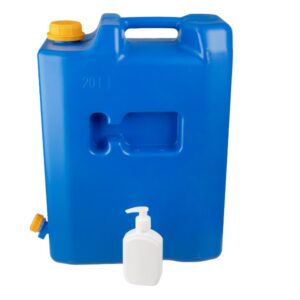 Vandens kanistras 20L with plastic valve + soap dispenser or disinfectant