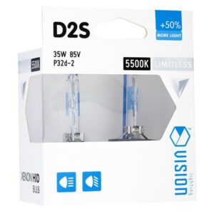 Bulbs Xenon VISION D2S 5500K 85V 35W P32d-2 + 50% limitless white, 2 pcs