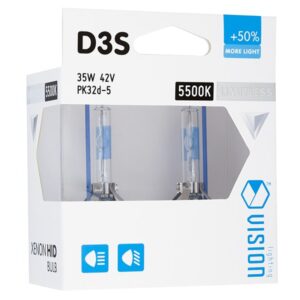 Xenon bulbs VISION D3S 5500K 42V 35W PK32d-5 +50% Limitless White, 2 pcs.