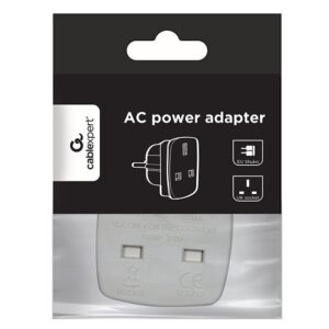 Gembird A-AC-UKEU-001 maitinimo kištukų adapteris G tipas (UK) F tipas Balta - Image 2