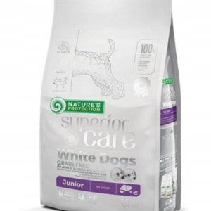 NATURE'S PROTECTION Superior Care White Dogs Grain Free Junior Salmon - sausas maistas šuniukams - 1,5 kg