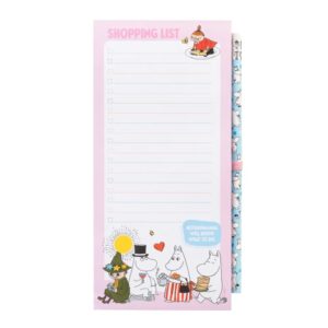 Moomins - Magnetic notebook / shopping list for the fridge + pencil (10 x 21 cm)