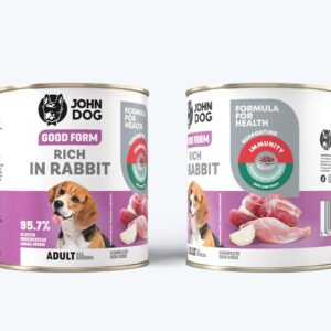 JOHN DOG Good Form Rich in rabbit - drėgnas ėdalas šunims - 800g - Image 2