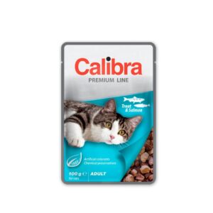 CALIBRA Cat Premium Adult Trout & Salmon - šlapias kačių maistas - 100g