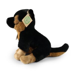 Rappa - Plush realistic German Shepherd dog mascot sitting 23 cm Eco-Friendly Soft Collection - Image 3