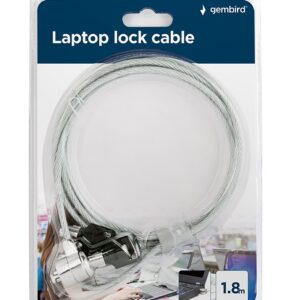 Gembird LK-K-01 kabelinė spyna nešiojamiesiems kompiuteriams (rakto užraktas) 1,8 m - Image 2