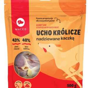 MACED Duck with rabbit ear - šunų kramtukas - 500g