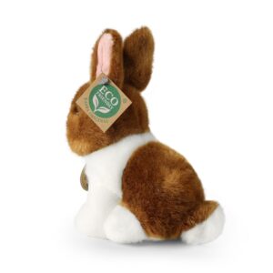 Rappa - Plush realistic mascot rabbit white and brown sitting 16 cm Eco-Friendly - Image 4