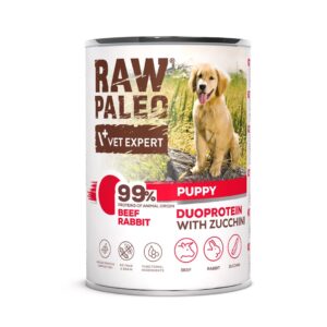 RAW PALEO Duoprotein Beef & Rabbit Puppy - drėgnas ėdalas šunims - 400g