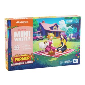 MARIOINEX Mini Waffle Farmer statybiniai blokai Žavus rančos modelis, 112 dalių