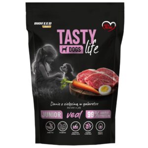 BIOFEED Tasty Dogs Life Junior Veal - drėgnas ėdalas šunims - 150g