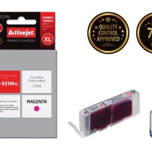 Activejet ACC-551MN rašalas (Canon CLI-551M pakaitalas; Supreme; 15 ml; raudonos spalvos) - Image 2