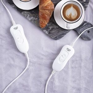 Adler AD 7426 elektrinė antklodė / pagalvė Elektrinis lovos šildytuvas 60 W Pilka Multinas, Poliesteris