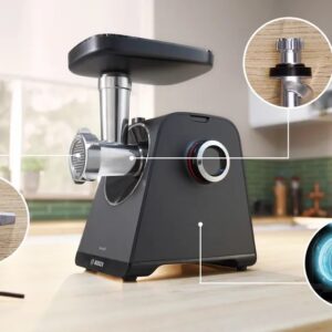 Bosch MFWS430B mėsmalė 1900 W Juoda, Sidabras - Image 3