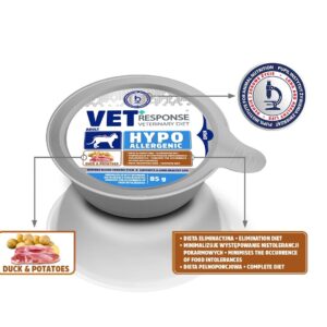 VET RESPONSE Hypoallergenic Duck - šlapias kačių maistas - 85g - Image 2