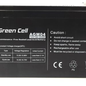 Green Cell AGM04 UPS akumuliatorius Rūgštinis akumuliatorius (VRLA) 12 V 7 Ah - Image 3