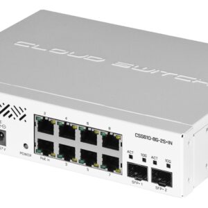 Mikrotik CSS610-8G-2S+IN tinklo komutatorius Gigabit Ethernet (10/100/1000) Maitinimas per Eternetą (PoE) Balta