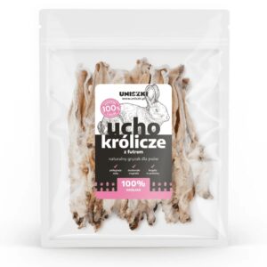 UNISZKI Triušio ausis su kailiu - skanėstas šunims - 20 vienetų