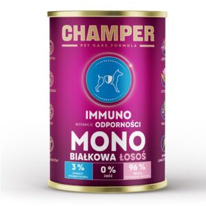 CHAMPER Immuno Monoprotein Salmon - drėgnas ėdalas šunims - 400g