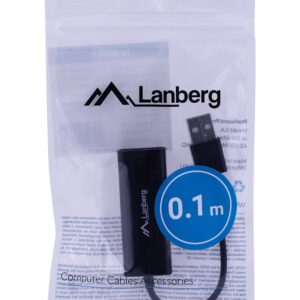 Lanberg NC-0100-01 kabelių sąsaja / invertavimo adapteris USB-A RJ-45 Juoda - Image 2