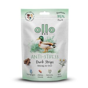 OLLO Air-Dried Anti-Stress Duck strips - skanėstas šuniui - 80g