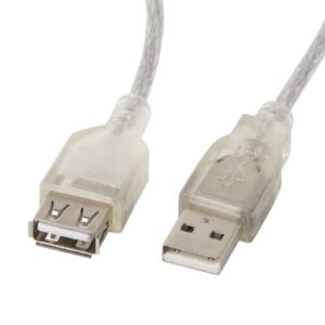 Lanberg CA-USBE-12CC-0018-TR USB kabelis 1,8 m USB 2.0 USB A Permatomas