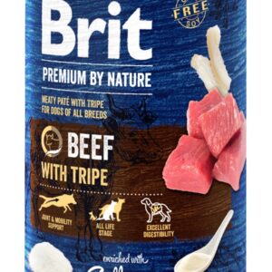 BRIT Premium by Nature Beef with tripe - šlapias maistas šunims - 400g