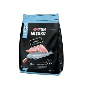 PAN MIĘSKO Chicken with trout S - sausas kačių maistas - 400g