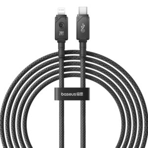 Baseus Unbreakable USB C ir iP kabelis 2 m 20 W juodas