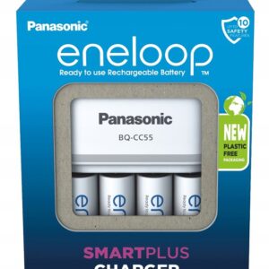 Baterijų įkroviklis PANASONIC Eneloop Smartplus BQ-CC55 + 4x AA 2000 mAh (K-KJ55MCD40E)