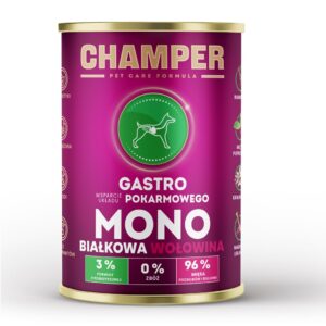 CHAMPER Gastro Monoprotein Beef - drėgnas ėdalas šunims - 400g
