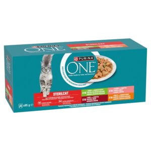 PURINA One Sterilcat Beef, salmon, chicken, turkey - šlapias kačių maistas - 40x85g