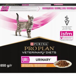 PURINA Pro Plan Veterinary Diets UR St/Ox Urinary Chicken - šlapias kačių maistas - 10x85 g