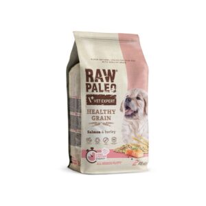 VET EXPERT Raw Paleo Healthy Grain Puppy Lašiša ir miežiai - sausas šunų maistas - 2 kg
