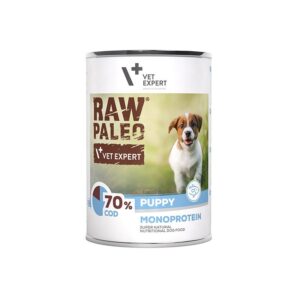 RAW PALEO Puppy Monoprotein Cod - šlapias maistas šuniukams - 400 g